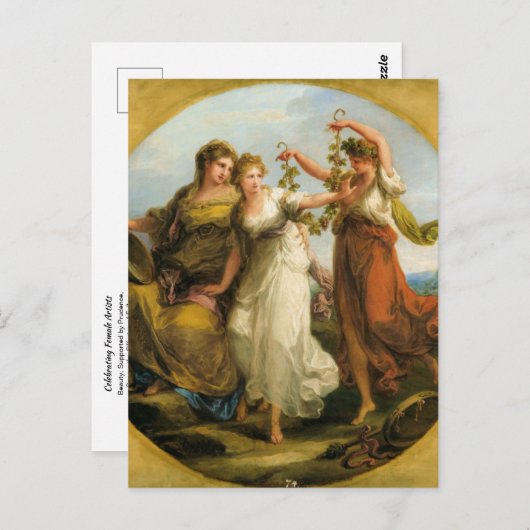 美しいはAngelica KauffmanのPrudenceによってサポート ポストカード (正面/裏面)