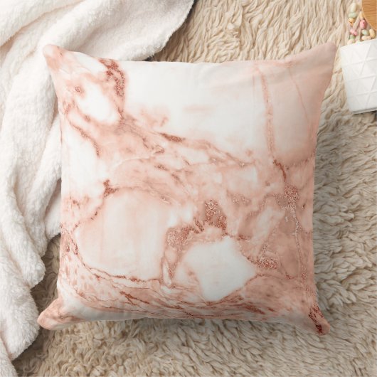 美しいばら色の金ゴールドの輝きの大理石パターン クッション (ブランケット)
