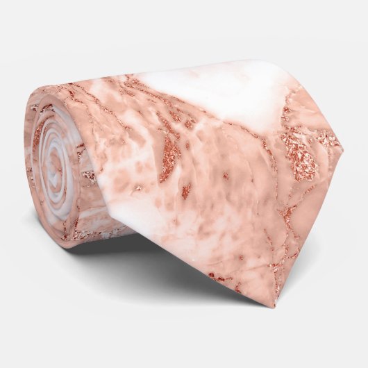 美しいばら色の金ゴールドの輝きの大理石パターン ネクタイ (ロール)