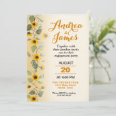 美しいひまわりのエンゲージメントパーティー 招待状 (スタンド正面)