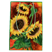 美しいひまわりのギフトバッグ ミディアムペーパーバッグ (裏面)