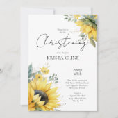 美しいひまわりの洗礼式 招待状 (正面)