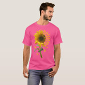 美しいひまわりの競馬の花 Tシャツ (正面フル)