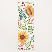 美しいひまわりの花と果実の水色 ヨガマット (正面)