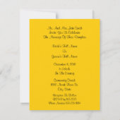 美しいひまわりの花のウェディング 招待状 (裏面)