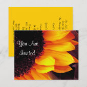 美しいひまわりの花のウェディング 招待状 (正面/裏面)