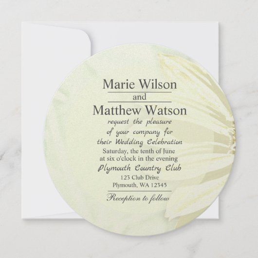 美しいひまわりの花のデザイン 招待状 (正面)