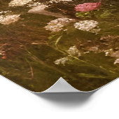 美しいひまわりの花の野花赤白青 ポスター (角)