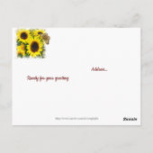 美しいひまわりを添えて、キリスト教の友に感謝を伝える ポストカード (裏面)