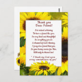 美しいひまわりを添えて、キリスト教の友に感謝を伝える ポストカード (正面/裏面)