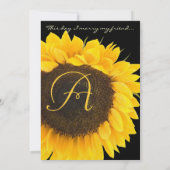 美しいひまわりオンブラック結婚式招待状 招待状 (裏面)