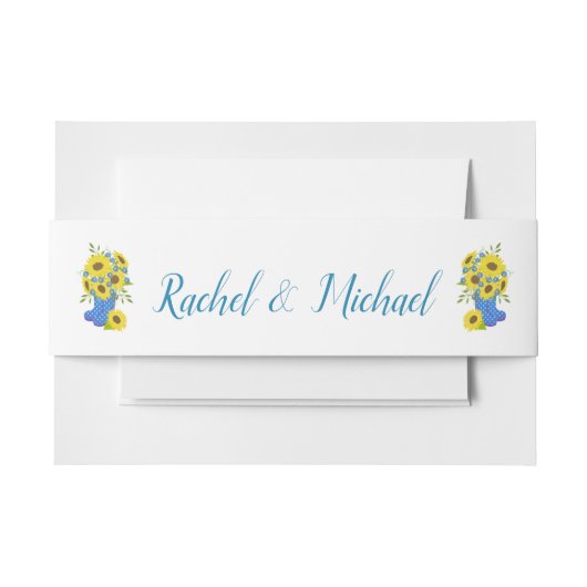 美しいひまわりディスプレイ 招待状ベリーバンド (正面例)