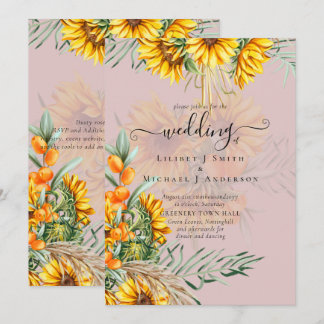 美しいひまわりパンパスグラス結婚ズ