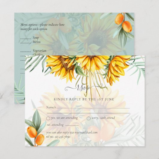 美しいひまわりパンパスグラス結婚ズ ポストカード (正面/裏面)