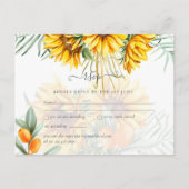 美しいひまわりパンパスグラス結婚ズ ポストカード (正面)
