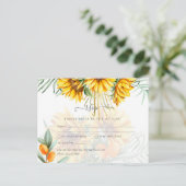 美しいひまわりパンパスグラス結婚ズ ポストカード (スタンド正面)
