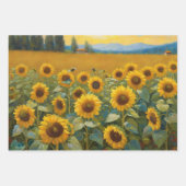 美しいひまわり夏誕生日ギフトラップ3 ラッピングペーパーシート (正面3)