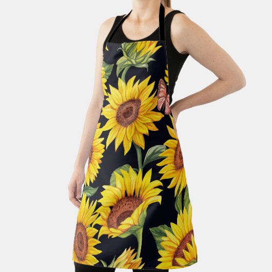 美しいひまわり模様 エプロン (インサイチュ)