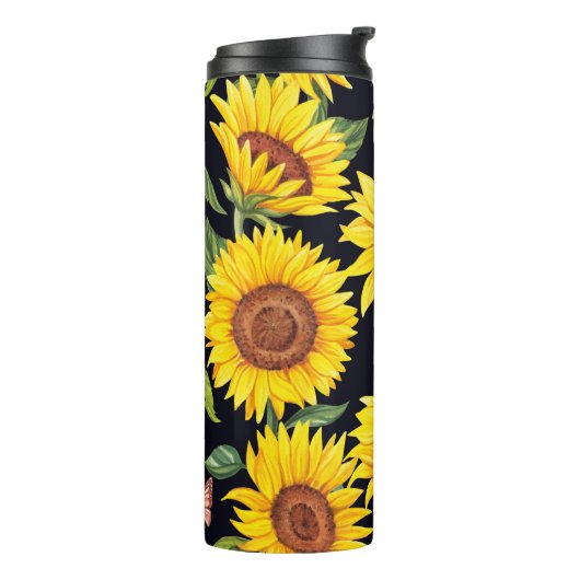 美しいひまわり模様 タンブラー (回転左)