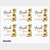 美しいひまわり水彩ありがとう スクエアシール (シート)