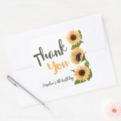 美しいひまわり水彩ありがとう スクエアシール (封筒)
