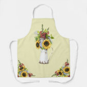 美しいひまわり水彩イエロー水玉模様 エプロン (正面)