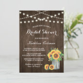 美しいひまわり素朴の木ブライダルシャワー 招待状 (スタンド正面)