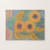 美しいひまわり絵画の花 ジグソーパズル (横)