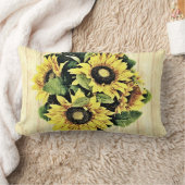 美しいひまわり腰枕 ランバークッション (ブランケット)