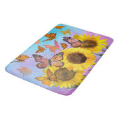 美しいひまわり蝶フラワーガーデン バスマット (アングル)