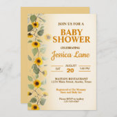 美しいひまわり赤ちゃんシャワー招待状 招待状 (正面/裏面)