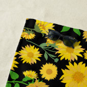 美しいひまわり鮮やかの花 ビーチタオル (インサイチュ)