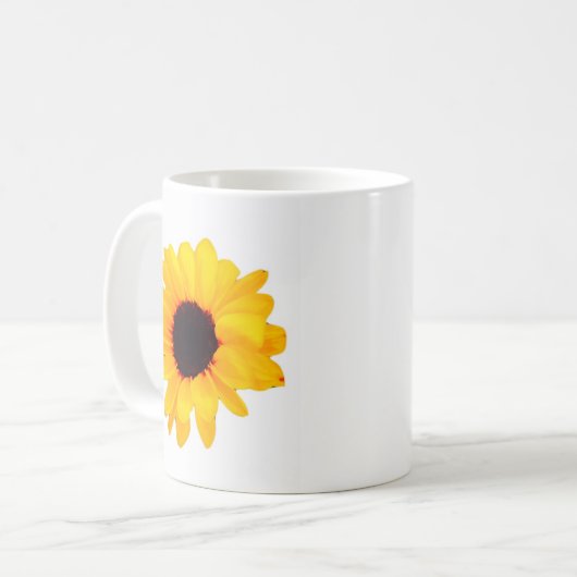 美しいひまわり黄色オレンジ コーヒーマグカップ (正面左)