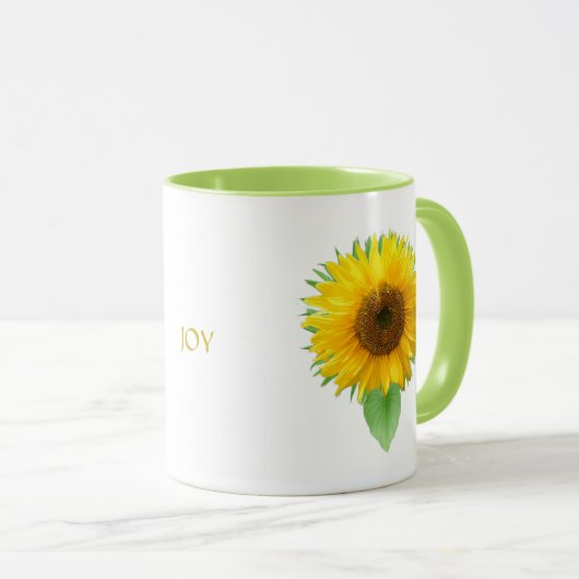 美しいひまわり&ジョイ文字マグカップ マグカップ (正面右)