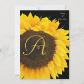 美しいひまわり ブラック ウェディング インビテーション (裏面)