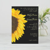 美しいひまわり ブラック ウェディング インビテーション (スタンド正面)