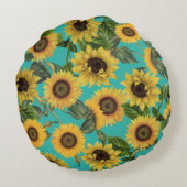 美しいひまわり ラウンドクッション (裏面)