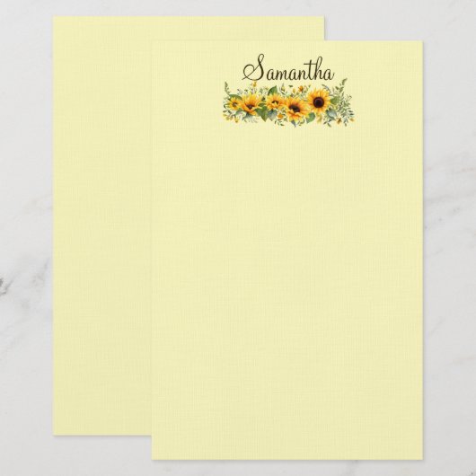 美しいひまわり 便箋 (正面/裏面)