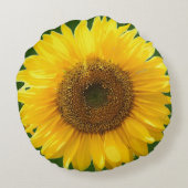 美しいひまわり 緑の森 ラウンドクッション (裏面)