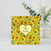 美しいひまわり – 花柄 カード (スタンド正面)