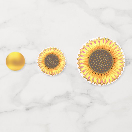 美しいひまわり&金ゴールド コンフェッティ (裏面)