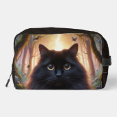 美しいふわふわの黒猫の金色の目 ドップキット (裏面)