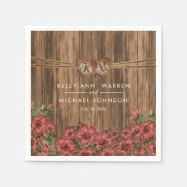 美しいほこりっぽいバラユリの花 スタンダードカクテルナプキン