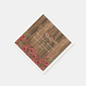 美しいほこりっぽいバラユリの花 スタンダードカクテルナプキン (角)