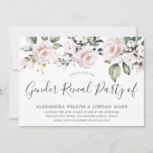 美しいほこりっぽいバラ赤面ジェンダーリビールパーティー 招待状 (正面)