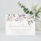 美しいほこりっぽいバラ赤面ピンクリハーサルディナー 招待状 (スタンド正面)