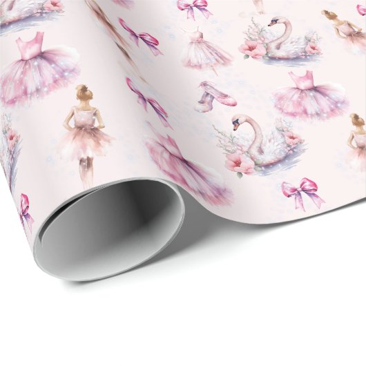 美しいほこりっぽいピンクバレリーナ ラッピングペーパー (ロールコーナー)
