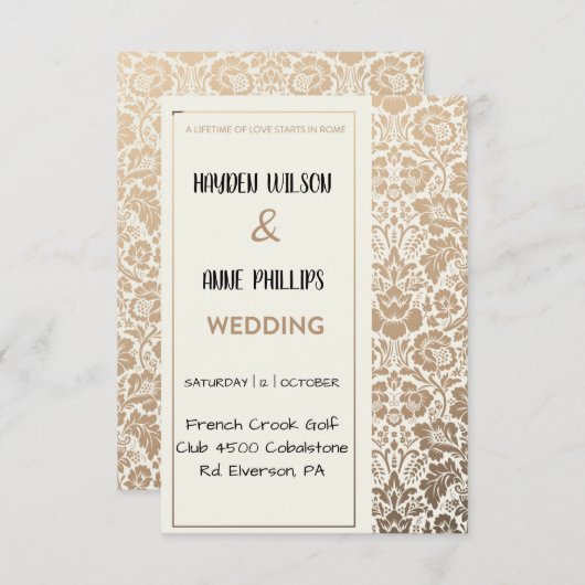 美しいほこりっぽいフローラ結婚式招待状 招待状 (正面/裏面)