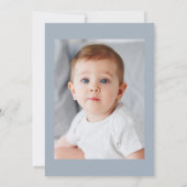 美しいほこりっぽい青いフローラバプテスマ 招待状 (裏面)