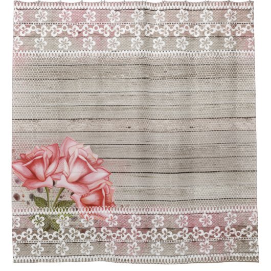 美しいぼろぼろのシックな国 シャワーカーテン (正面)